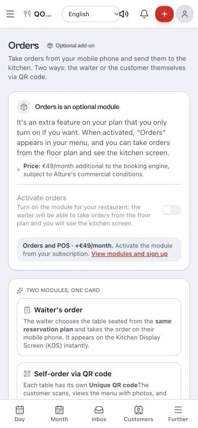 Comandas add-on settings in the Qomanda panel